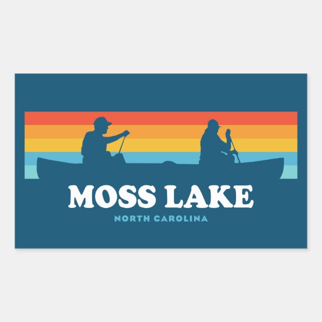 Moss Lake North Carolina Canoe Rectangular Sticker (Front)