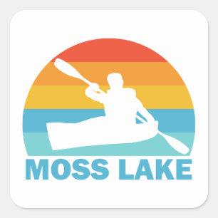 Moss Lake North Carolina Kayak Square Sticker