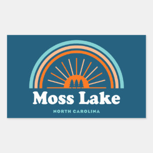 Moss Lake North Carolina Rainbow Rectangular Sticker