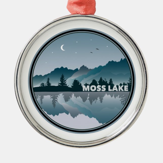 Moss Lake North Carolina Reflection Metal Tree Decoration (Front)