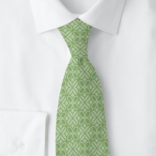 Moss Leaves & Lines Tie