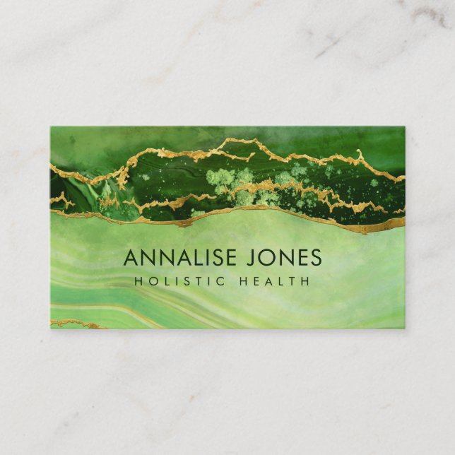 Moss Malachite Waves Business Card (Front)