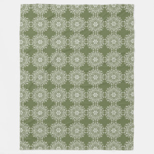 Moss Mandala Fleece Blanket