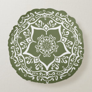 Moss Mandala Round Cushion
