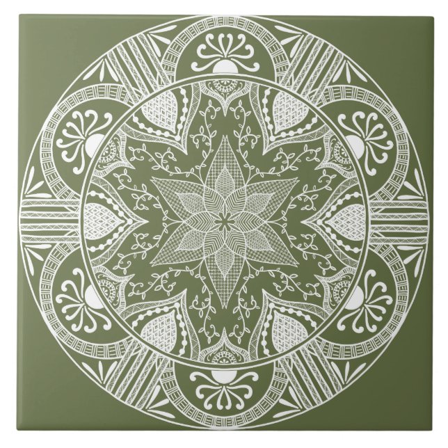 Moss Mandala Tile (Front)