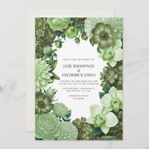 Moss Meadow, Eucalyptus Grey & Willow Green Invitation