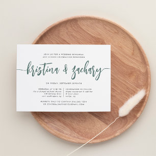 Moss   Modern Signature Rehearsal Dinner Invitation