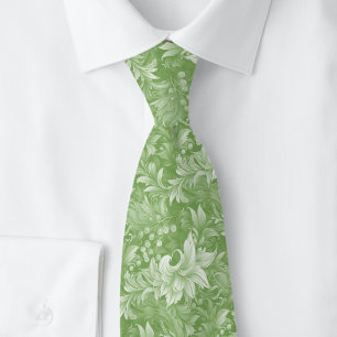 Moss Ornate Botanical Tie