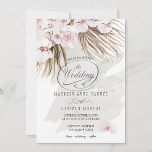 Moss Phalaenopsis Orchid Boho Invitation
