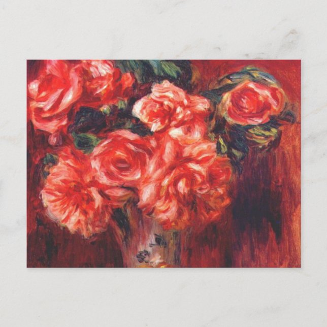 Moss Roses by Renoir Postcard (Front)
