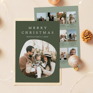 Moss & Sage Christmas Year in Review Photo Holiday Card