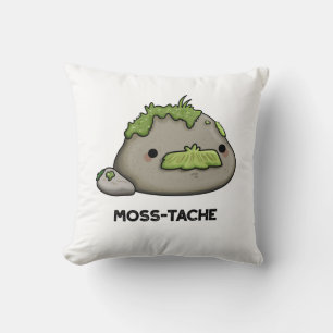 Moss-tache Funny Moustache Pun  Cushion