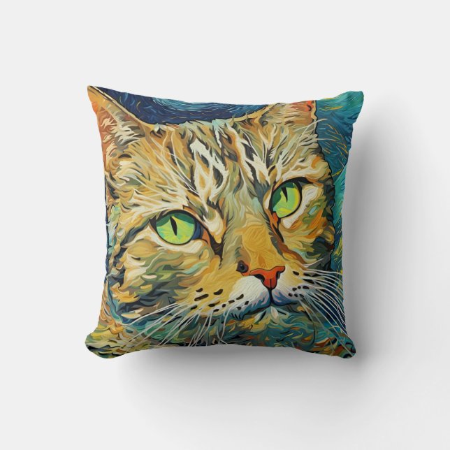 Moss the Cat Cushion (Front)