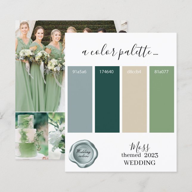 Moss Wedding colours Palette Card 2023 (Front/Back)