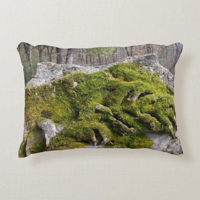 Mossy Broken Headstone Decorative Cushion (Front)