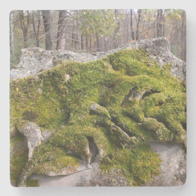 Mossy Broken Headstone Stone Coaster (Front)