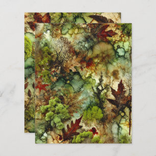 Mossy Fall Forest Alcohol Ink Scrapbook Paper