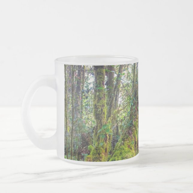 Mossy Forest Frosted Glass Coffee Mug (Left)
