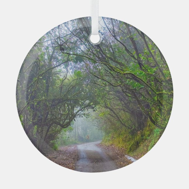 Mossy Forest Glass Tree Decoration (Front)