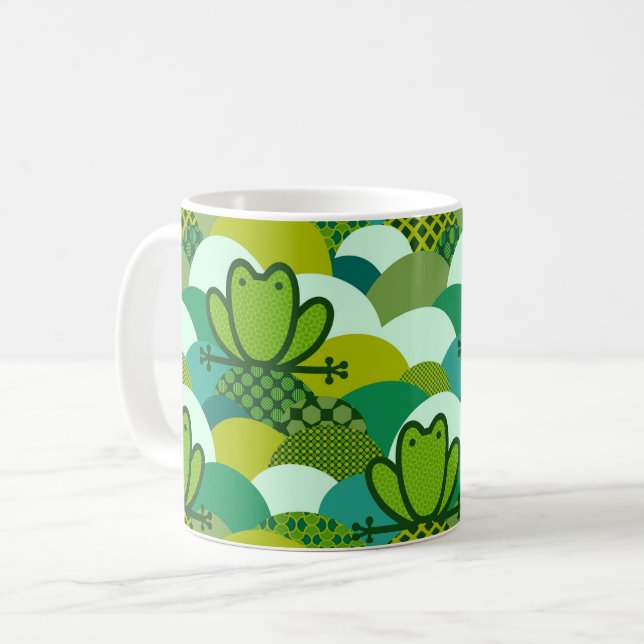 Mossy frog coffee mug (Front Left)