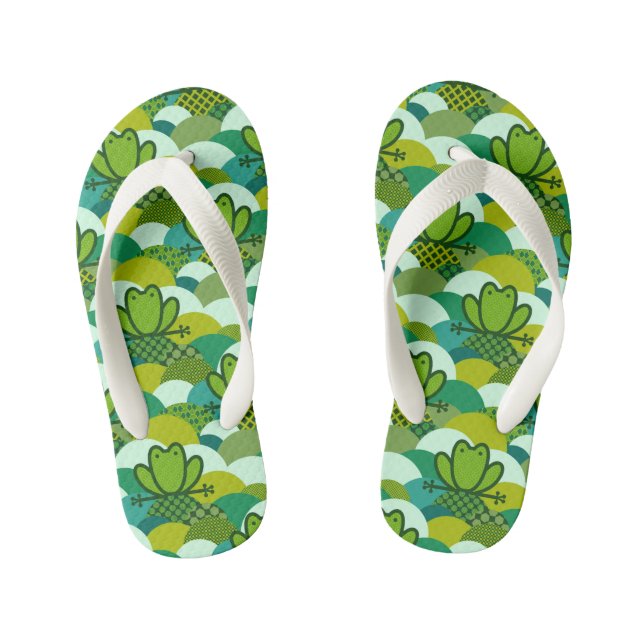 Mossy frog kid's flip flops (Footbed)