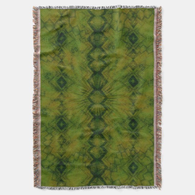 mossy green 001 Throw Blanket (Front Vertical)