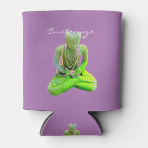 Mossy Green Buddha Meditating Thunder_Cove Can Cooler
