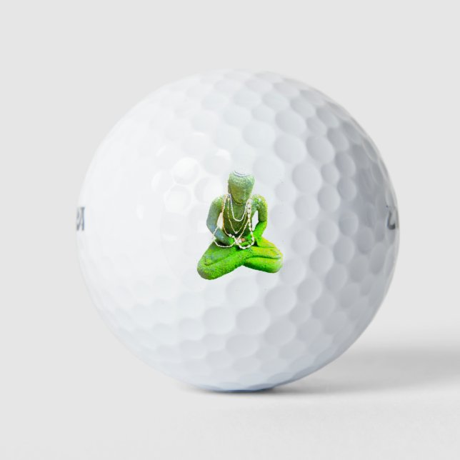 Mossy Green Buddha Meditating Thunder_Cove Golf Balls (Front)