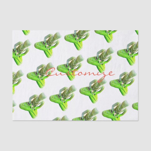 Mossy Green Buddha Meditating Thunder_Cove Tissue Paper (Front)