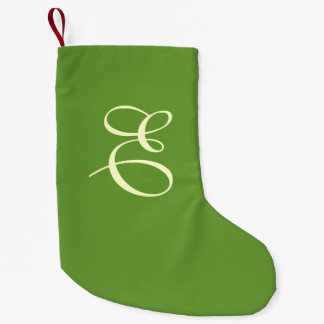 Mossy Green Monogram Christmas Stocking