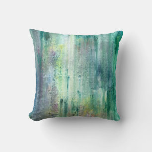 Mossy-Hand Painted Abstract Art Cushion