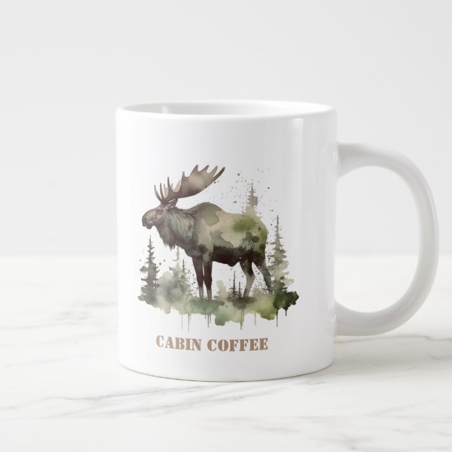 Mossy Moose Wildlife Portrait, custom Large Coffee Mug (Right)