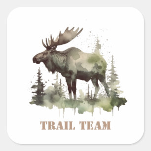 Mossy Moose Wildlife Portrait, custom Square Sticker