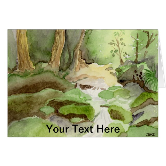 Mossy Mountain Stream Greeting Card (Front Horizontal)