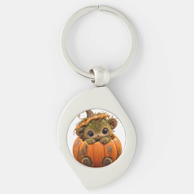 Mossy Pumpkin Creature Keychain (Front)