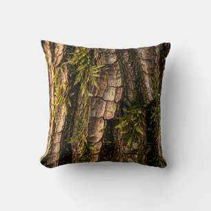 Mossy Tree Bark Forest Texture Cushion