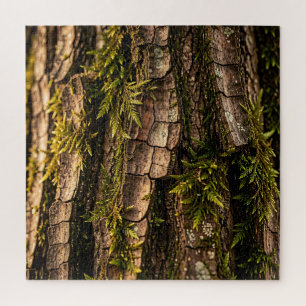 Mossy Tree Bark Forest Texture Jigsaw Puzzle