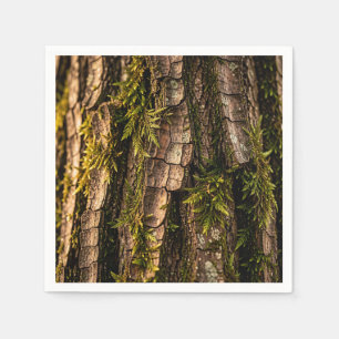 Mossy Tree Bark Forest Texture Napkin