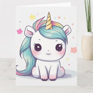 Most Adorable Pastel Kawaii Unicorn Card