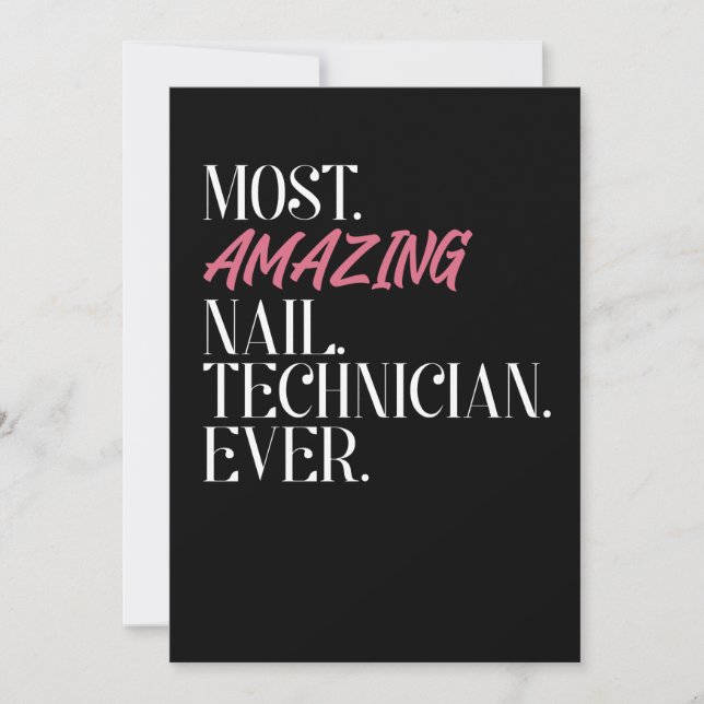 Most Amazing Nail Technician Ever Thank You Card (Front)