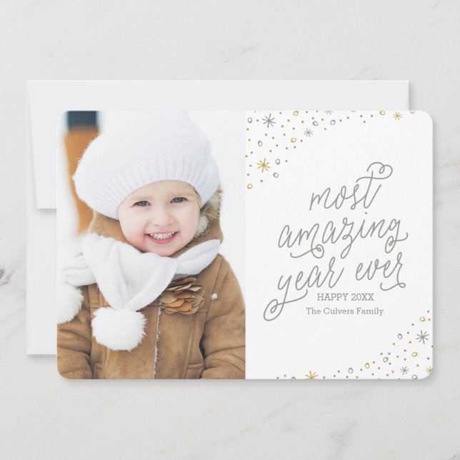 Most Amazing Year Ever New Year's Photo Card (Front)