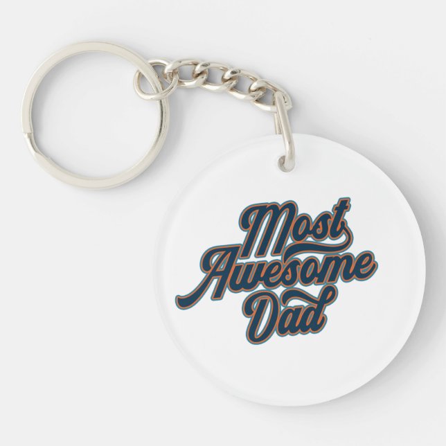 Most Awesome Dad Father's Day | Keychain (Front)