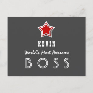 Most AwesomeBoss Sand Red Star A1 Postcard