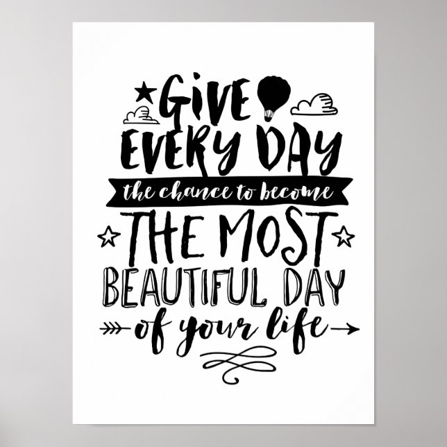 Most Beautiful Day of Your Life Quote Poster (Front)