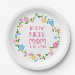 Most Beautiful Mum Mother's Day   Paper Plate