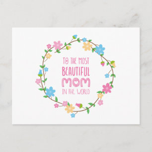 Most Beautiful Mum Mother's Day   Postcard