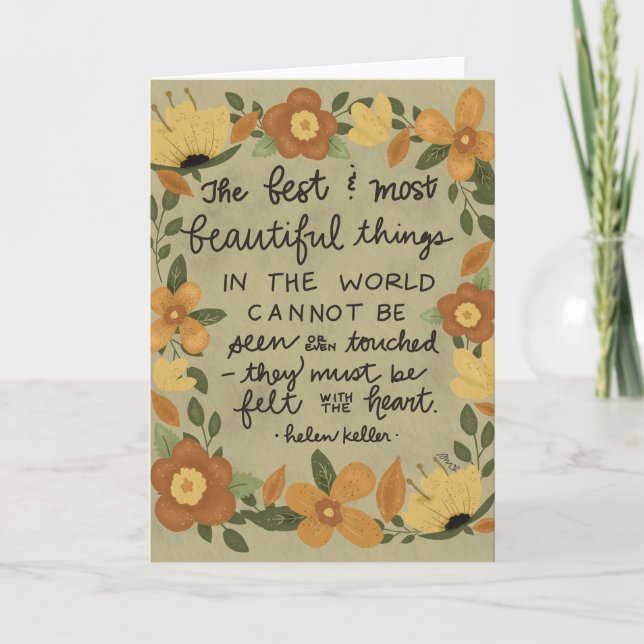 Most Beautiful Things, Helen Keller Card (Front)