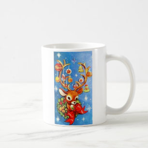 Most Beautiful Vintage Christmas Reindeer Coffee Mug