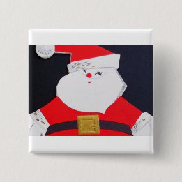 Most Beautiful Vintage Christmas Santa 15 Cm Square Badge