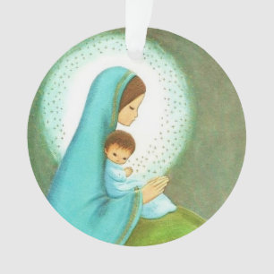 Most Beautiful Vintage Mid Century Madonna & Child Ornament